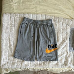 Nike SB Gray Sweat-shorts with Orange Swoosh